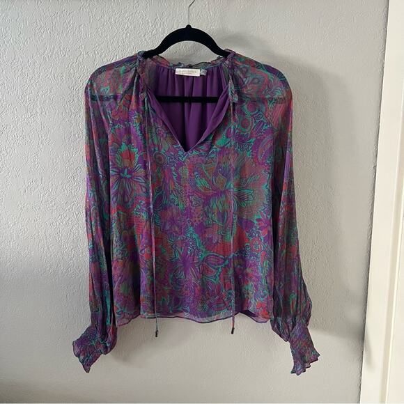 Ramy Brook Funky Floral Print Blouse - Picture 3 of 8